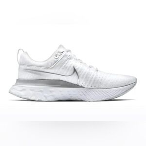 Nike React Infinity Run Flyknit 2 White Metallic Silver Women's SZ 9.5